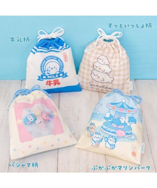 Mother garden しろたん 巾着 《牛乳柄》 牛乳柄