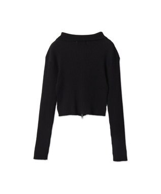 WEGO Wジップコンパクトニットカーデ ブラック