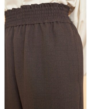 AMERICAN HOLIC ウエストイージーストレートパンツ Check Brown