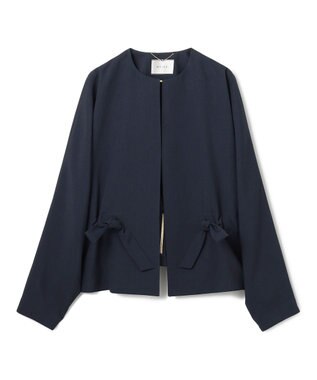 BEIGE， 【洗える・VERY3月号掲載】PORDIC / ノーカラードルマンジャケット Navy