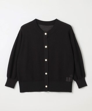 ANY シアーニットショートカーディガン ブラック