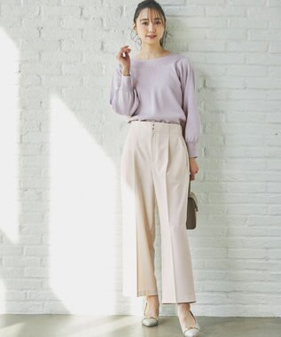 ANY SIS L 【洗える】フラワーモイスチャー ニット スイートピー