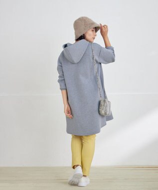 Tiaclasse 【洗える】ソフトボンディングパーカーチュニック グレー