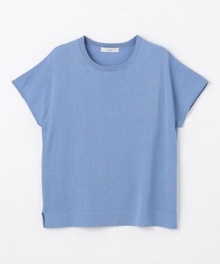 ANY 【接触冷感/UVカット/抗菌防臭/手洗い可/アンチピリング】ファンクションフレンチスリーブニット ブルー