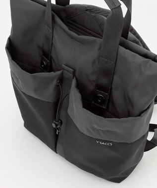 Y'SACCS ドローストリング コンビカラーリュックサック ダークグレー