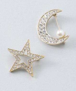 組曲 【好評につき追加販売】ビジュームーンブローチ ゴールド系