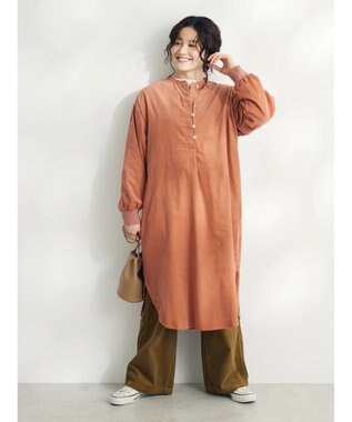 CRAFT STANDARD BOUTIQUE コーデュロイリブ付きワンピース Light Pink