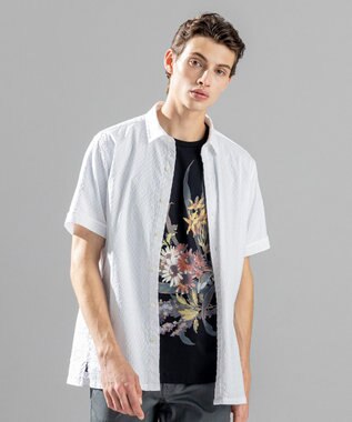 JOSEPH HOMME アロージャガードストレッチ　半袖シャツ ホワイト系