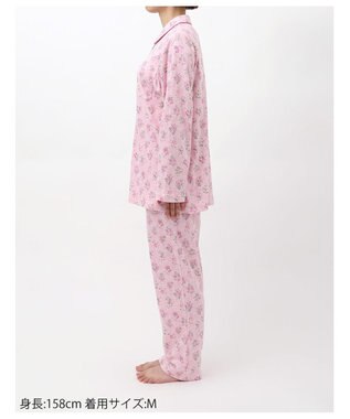 Wing パジャマ 長袖 長ズボン 綿100%(本体) スムース素材 レディース EP5072 ウイング／ワコール ピンク
