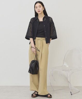 AMERICAN HOLIC 刺繍ショート半袖シャツ Black