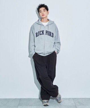 WEGO ワッペンロゴジップパーカー 杢グレー