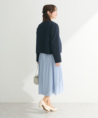 Green Parks ef-de ツイードノーカラージャケット Navy