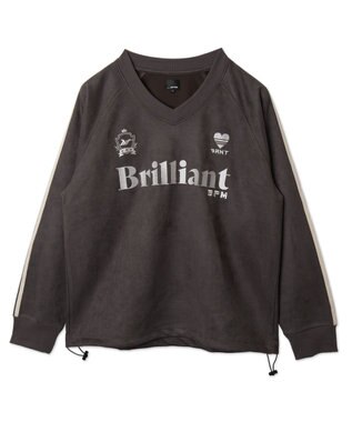 WEGO 【ユニセックス着用ITEM】フェイクスウェードグラフィックプルオーバー ブラック中濃色