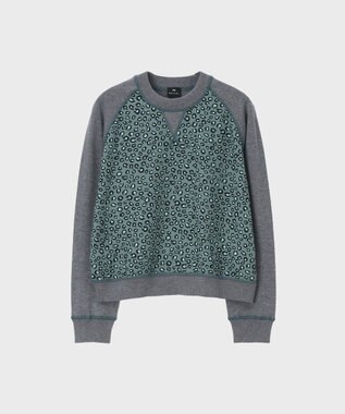 Paul Smith Horseshoe Leopard コンビ ニット グレイッシュブルー