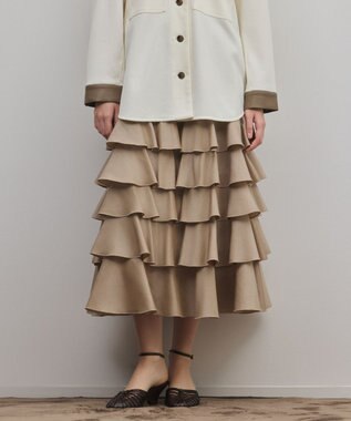 GRACE CONTINENTAL ティアードフリルスカート ベージュ