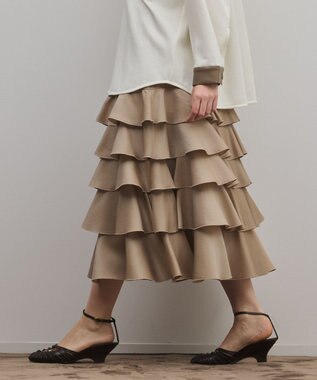 GRACE CONTINENTAL ティアードフリルスカート ベージュ