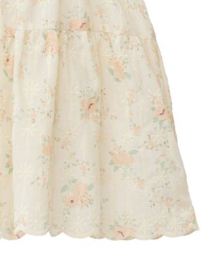 earth music&ecology フラワープリント刺繍ブラウス Pink Orange