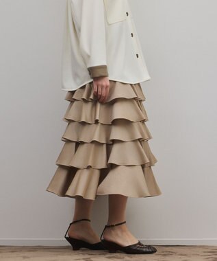 GRACE CONTINENTAL ティアードフリルスカート ベージュ