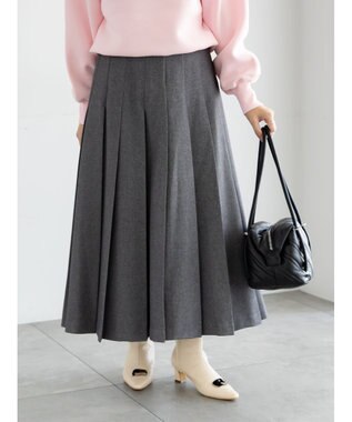 Te chichi チェックアソートロングプリーツスカート グレー