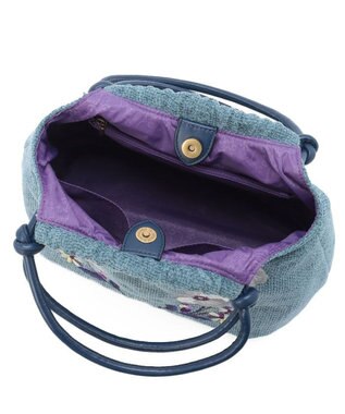 ANNA SUI ポタリーフラワー ハンドバッグ ブルー