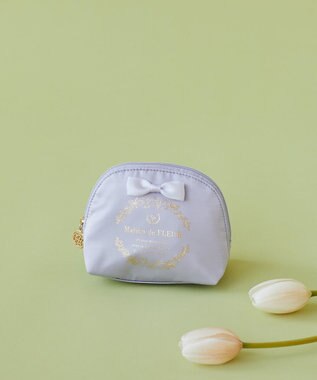 Maison de FLEUR サテンリボンラウンドポーチ Lilac