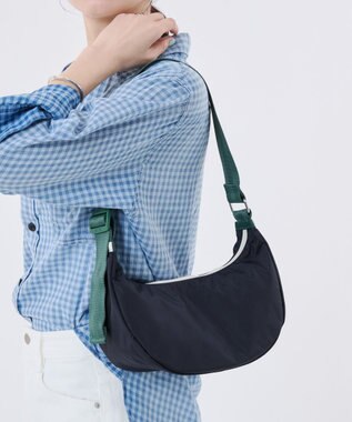 LeSportsac MED HAMMOCK ADJ BAG/ディープシー/ボトルグリーンウェビング ディープシー/ボトルグリーンウェビング