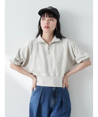 earth music&ecology ハーフジップショートプルオーバー