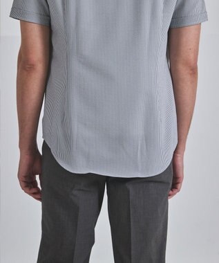 GOTAIRIKU とにかく涼しい/酷暑対応【シワになりにくい/吸水速乾】クールマックスサッカーシャツ グレー×白