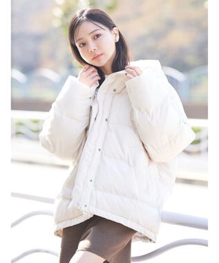 earth music&ecology フーディー中綿ブルゾン Ivory