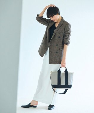 TOPKAPI 【Breath TOPKAPI】スコッチグレイン ネオレザー トート バッグ ショルダー付き M グレージュ