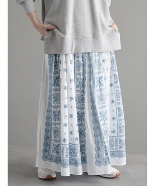 CRAFT STANDARD BOUTIQUE パネル柄マキシギャザースカート