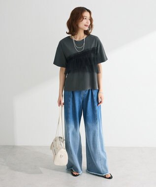 Green Parks ・ＥＬＥＮＣＡＲＥ　ＤＵＥ　チュールフリルレイヤーＴＥＥ Khaki