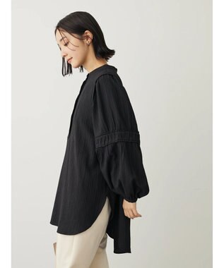 Green Parks 表面変化比翼シャツチュニック Black