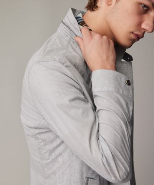 JOSEPH ABBOUD 夏ブルゾン【JAPANファブリック/清涼/軽量】ダブルワッシャーストレッチ ブルゾン ライトグレー系