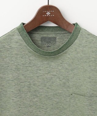 JOSEPH ABBOUD MOUNTAIN 【SPACE／UNISEX】清涼感 リネンハニカム Tシャツ 黄緑系