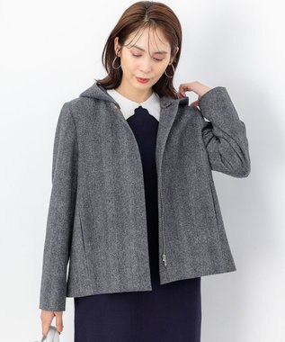 組曲 L ウールモッサ ショートコート ブラック系8