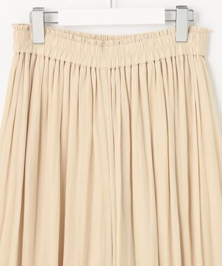 自由区 【セットアップ可/洗える】ブライトサテンライト ギャザーパンツ ベージュ系