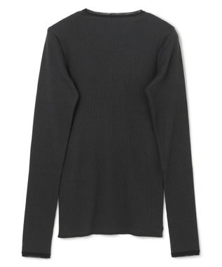 BEIGE， 【BEIGE,ecru/WEB限定・洗える】RIB TOPS /  コットンシルクロングスリーブトップス Stone