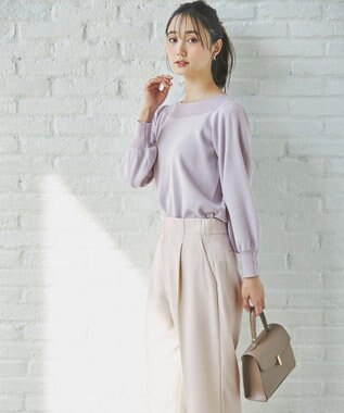 ANY SIS L 【洗える】フラワーモイスチャー ニット スイートピー