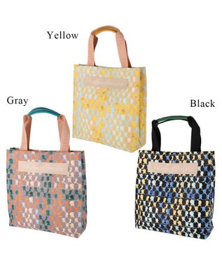 tsumori chisato CARRY タコチェック ハンドバッグ 手提げ 【 水や汚れに強いコーティング 】 イエロー