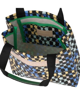 tsumori chisato CARRY タコチェック ハンドバッグ 手提げ 【 水や汚れに強いコーティング 】 ブラック