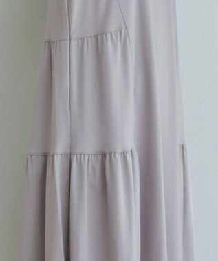 Tiaclasse 【小倉優子さん着用・洗える・接触冷感・汗ジミ防止】“サマさまカットソー”サイドティアードワンピース グレージュ