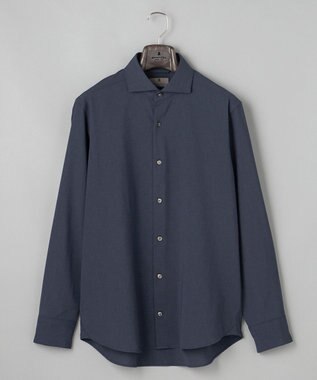 GOTAIRIKU 【シワになりにくい/ストレッチ/洗える】ウールライク シャツ_カッタウェイカラー ネイビー系