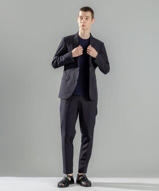 JOSEPH HOMME 新型・新柄【洗える/ストレッチ/シワになりにくい/セットアップ対応可】クールドッツストレッチ 　ジャケット ネイビー系