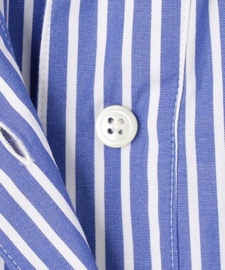 #Newans 【ANSWER for ヘルシーカジュアル】ワイドスリーブシャツ ブルー系ストライプ