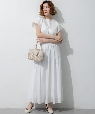 23区 【先行予約】スムースデザイン タフタスリーブ カットソー ホワイト系