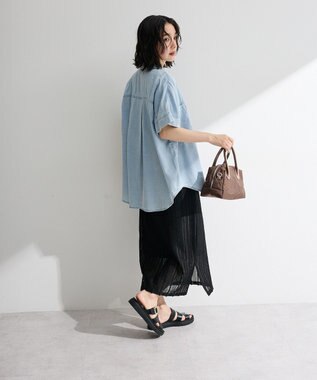 Green Parks シアーデニム２ＷＡＹビックドルマンシャツ Light Indigo