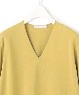 ICB 【洗える】シンセティックハイゲージ 半袖ニット クリームカーキ系