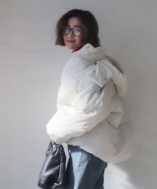 WEGO 【25年秋冬新作/SMサイズ展開】2WAYフードパファーブルゾン ホワイトアイボリー