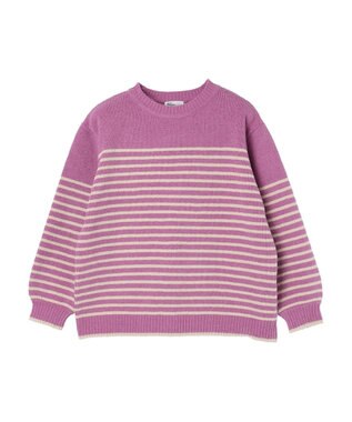 CRAFT STANDARD BOUTIQUE 洗えるモールニットボーダープルオーバー Purple